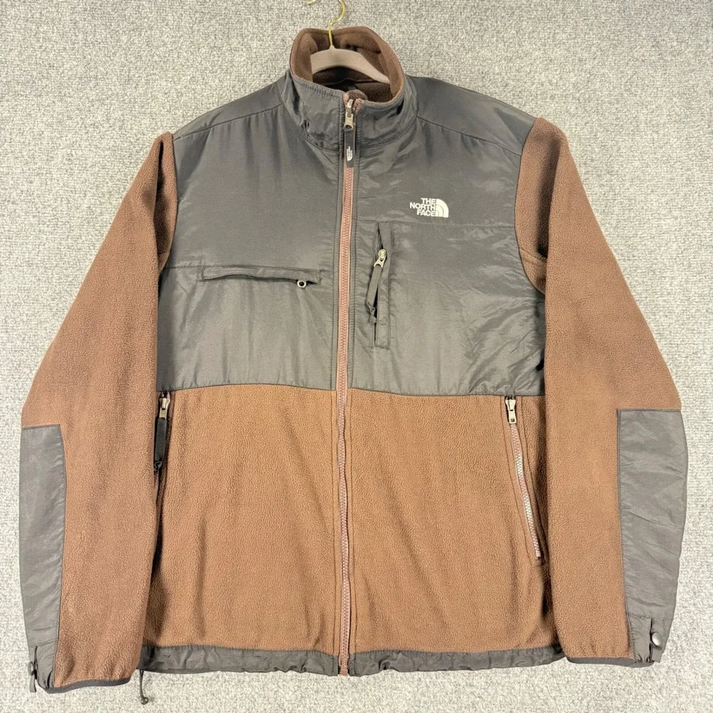 The North Face Denali Polartec Fleece Jacket Men's Large Brown Black Full Zip